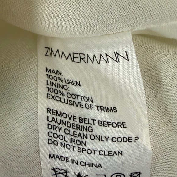 Zimmermann Halcyon Belted Floral Linen Dress US 4 Resort Luxury🌼 - Picture 9 of 13